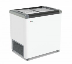 ЛАРЬ МОРОЗИЛЬНЫЙ GELLAR FG 250 С ПРЯМОЕ СТЕКЛО СЕРЫЙ (ПРОПАН)