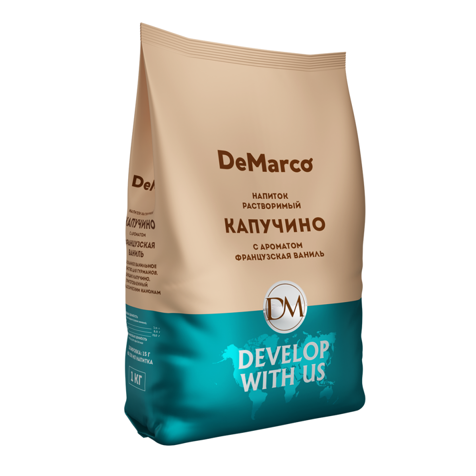 Капучино растворимый с ароматом Французская ваниль De Marco, 1кг